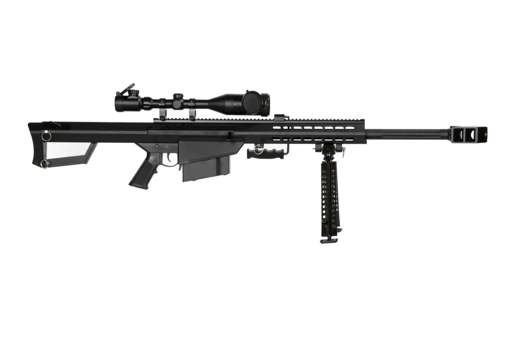 Rifle replica Barret® M82A1 CQB with scope and bipod - black