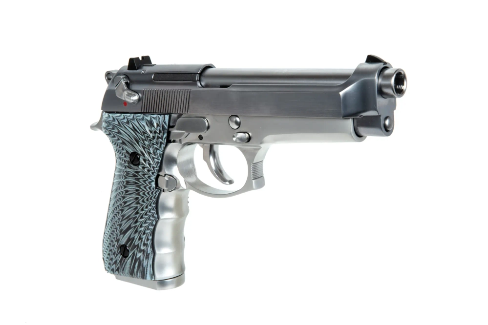 Pistola de airsoft WE M92 EAGLE Green Gas Plata