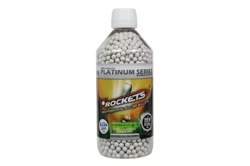 Rockets Platinum Series BIO 0,25g BB pellets 3000 pieces - bottle - White