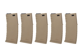 Set van 5 polymeer magazijnen met mid-cap 120 kogels Specna Arms Flat Dark Earth