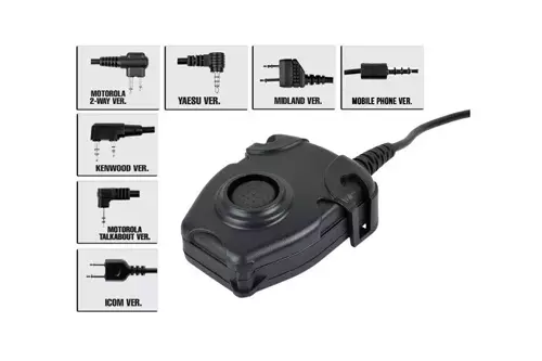Bouton PTT avec fiche militaire Peltor (Yaesu)