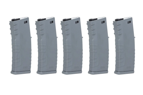Sada 5 polymerových zásobníků se 120 kuličkami Specna Arms Grey