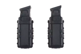 A Set of 2 FAST Magazine Pouches (transverse) For Pistol Magazines - Black