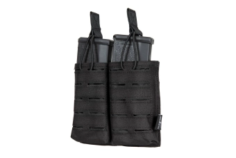 Laser-Cut MOLLE bolsa doble para 2 cargadores tipo M4/M16 - negro