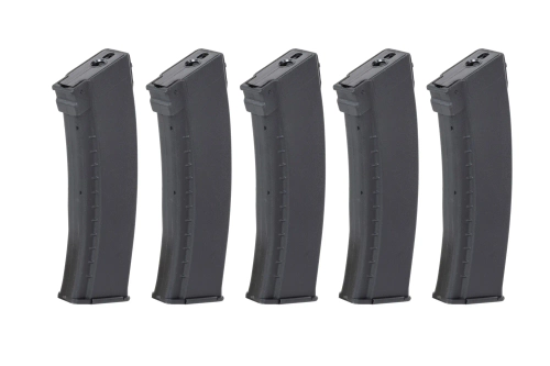 Sada 5 středových zásobníků 135/30 Arcturus EMM AK74 "Bakelite" Variable-Cap pro repliky AK černé barvy