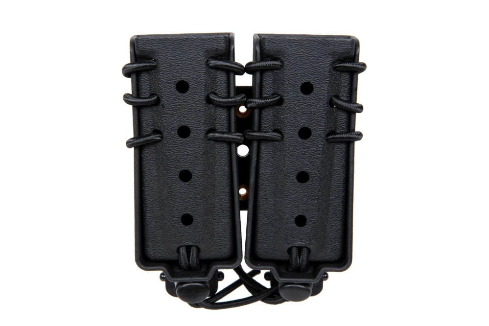 Support pour 2 chargeurs 9mm Wosport Urban Assault Long Quick Pull Noir