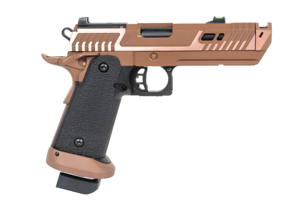 airsoft SRC Sahara Viper DUAL POWER pistole se zeleným plynovým zásobníkem Flat Dark Earth