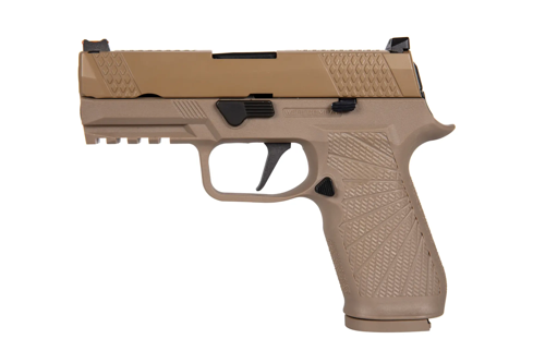 WE F18 Compact Green Gas Pistol airsoftová zbraň TAN