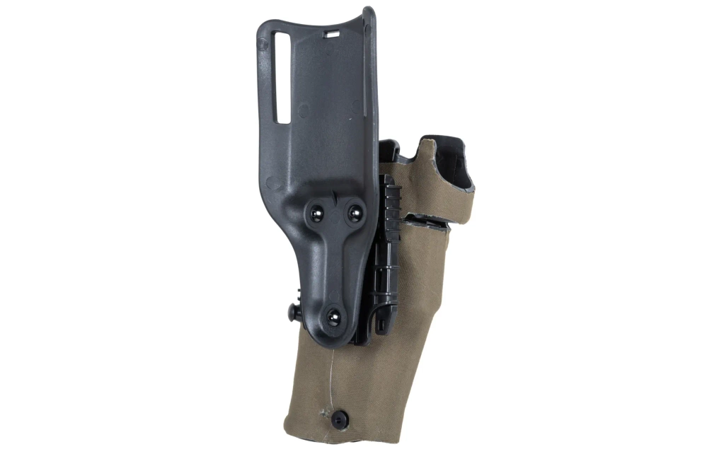 Wosport GB-87 holster met adapter en flipper (linkshandige versie) Olijfje