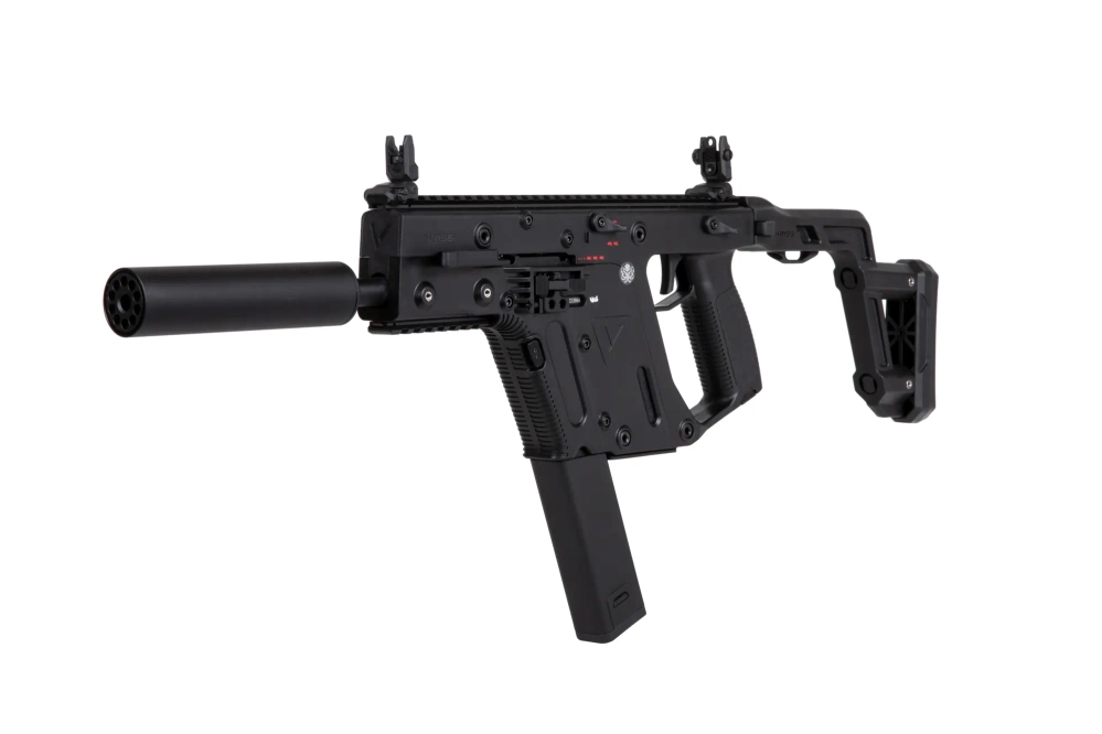 Replika pistoletu maszynowego Krytac Kriss Vector z atrapą tłumika dźwięku Czarny