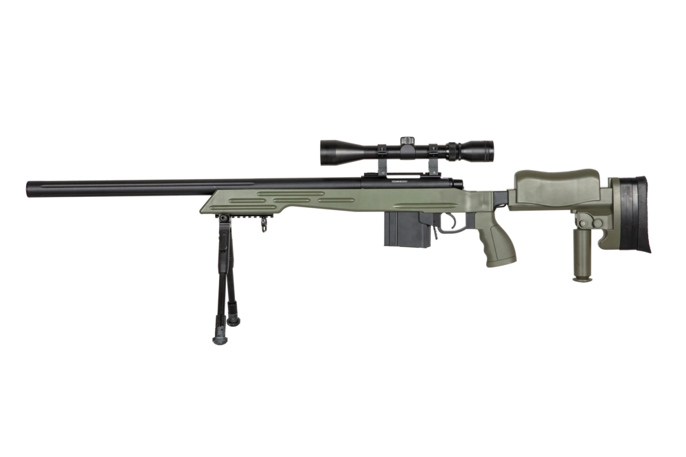 Airsoftová odstřelovací puška MB4413D - olivově zelená