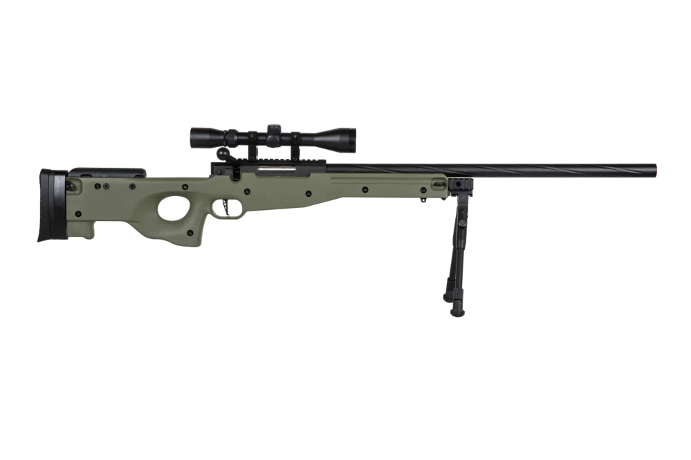 Replika odstřelovací pušky Specna Arms SA-S11 EDGE™ s dalekohledem a dvojnožkou Olive