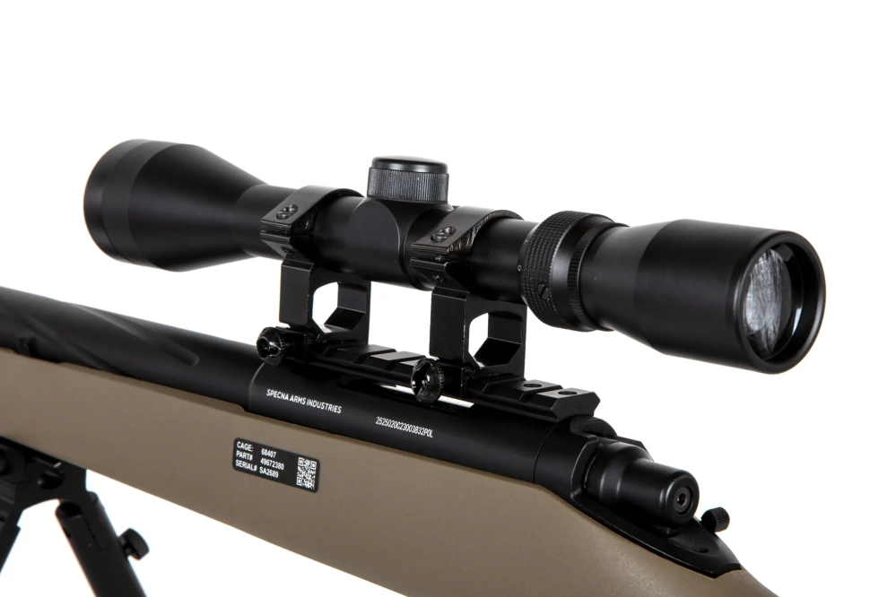 Réplique de sniper Specna Arms SA-S12 EDGE™ avec lunette et bipied Tan