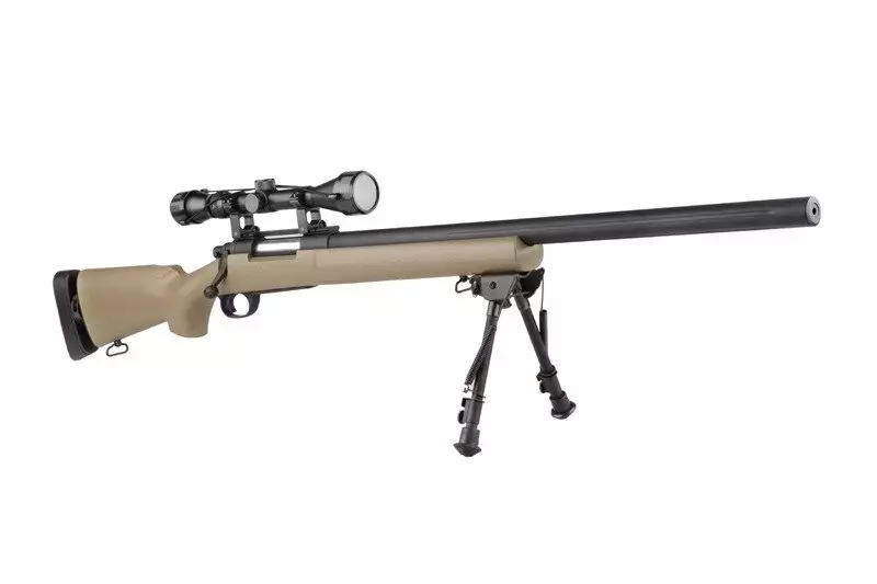 Réplique du fusil de précision SW-04J Army avec lunette et bipied (Upgraded) - tan 