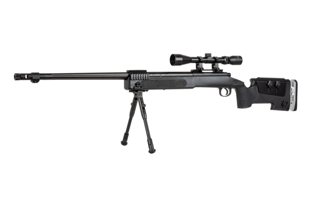 Airsoft pušky odstřelovací puška MB17D - s dalekohledem a dvojnožkou
