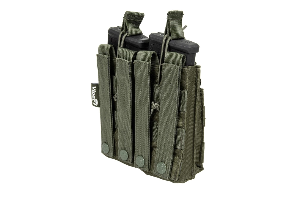 Bolsa doble para 4 cargadores tipo M4/M16 - verde oliva