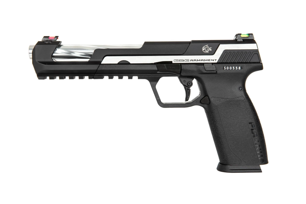 Airsoft pistole Piranha SL - stříbrná