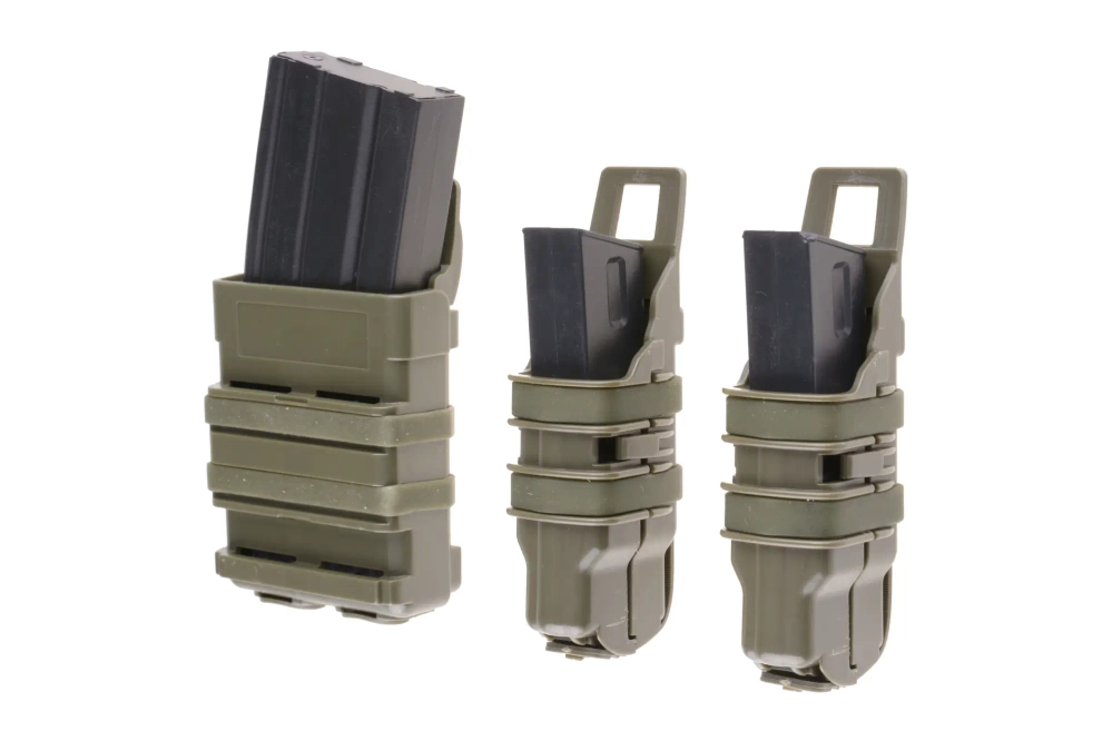 Set of Open III (2 XS + 1 M) Pistol + 5.56 Magazine Pouches - Olive Drab