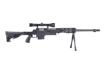 Francotirador de airsoft MB4412D - con mira y bípode - negro