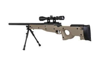 Specna Arms SA-S11 EDGE™ scherpschuttersgeweer replica met richtkijker en tweepoot Tan