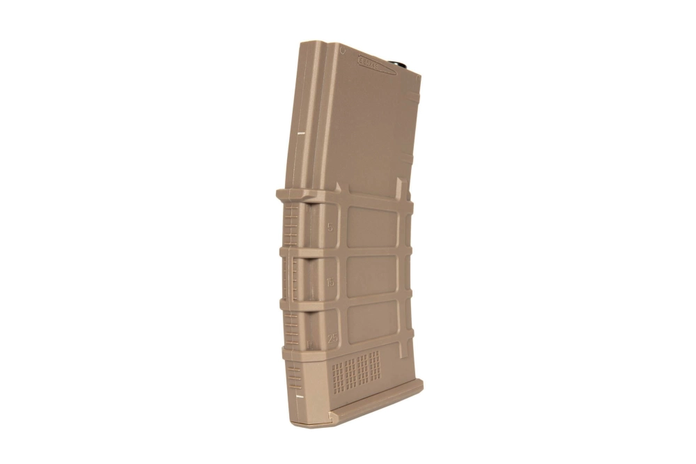 Polymère chargeur mid-cap 120 billes pour répliques M4/M16 - tan