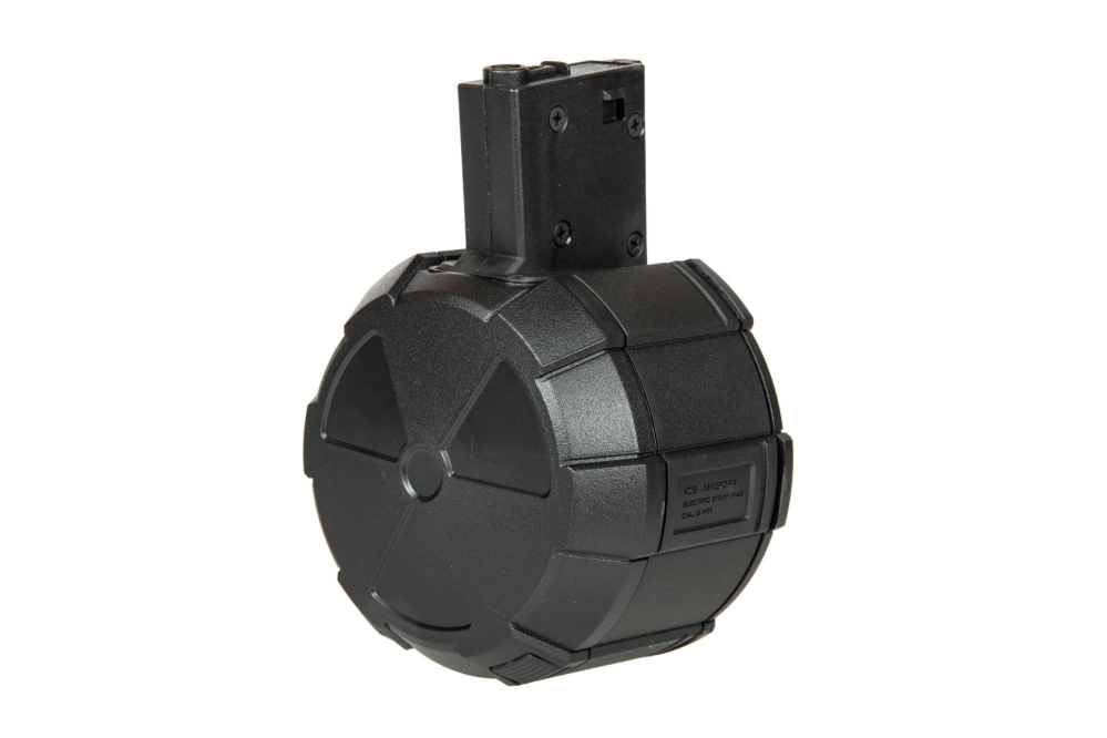 Cargador de tambor para 2000 cartuchos para réplicass de M4/M16 - Negro