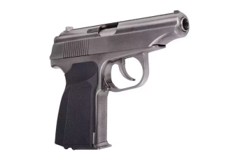 MK Pistol Replica with a Silencer - silver