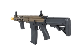 Karabinek ASG Specna Arms RRA SA-E25 HAL ETU™ Chaos Bronze z pomarańczowym urządzeniem wylotowym