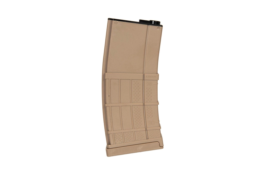 Polymère chargeur mid-cap LT 130 billes pour répliques M4/M16 - tan