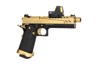 Pistola de airsoft Hi-capa 5.1 Split Slide - Negro/Oro (con red dotBDS)