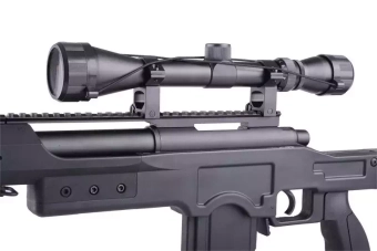 Francotirador de airsoft MB4412D - con mira y bípode - negro