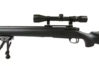 Fusil de airsoft rifle de francotirador SW-04 (con mira y bípode) - negro