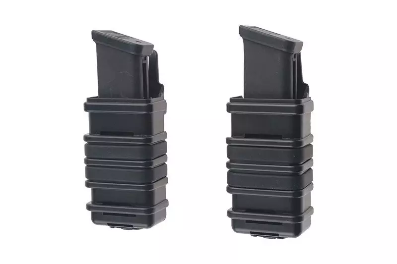 A Set of 2 FAST Magazine Pouches (transverse) For Pistol Magazines - Black