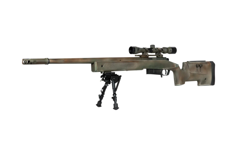 Replika karabinu wyborowego SA-S03 CORE™ z lunetą i dwójnogiem - USMC Scout Sniper