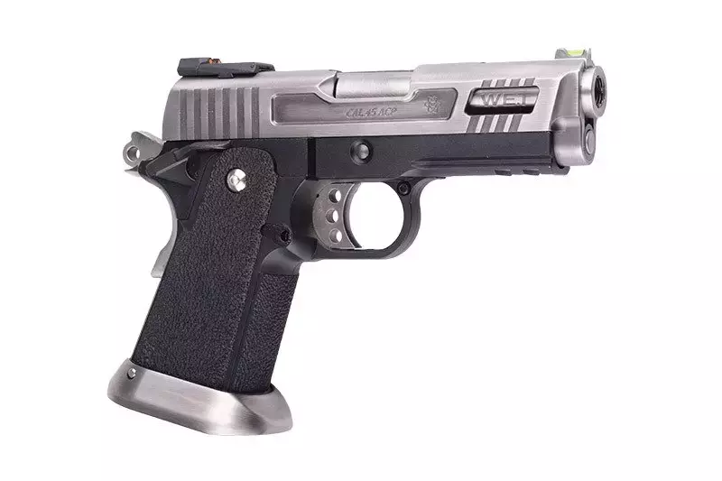Pistola de airsoft Hi-capun Velociraptor" de fuerza 3.8 - plata"