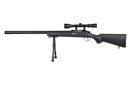 Specna Arms SA-S12 EDGE™ scherpschuttersgeweer replica met richtkijker en tweepoot Zwart