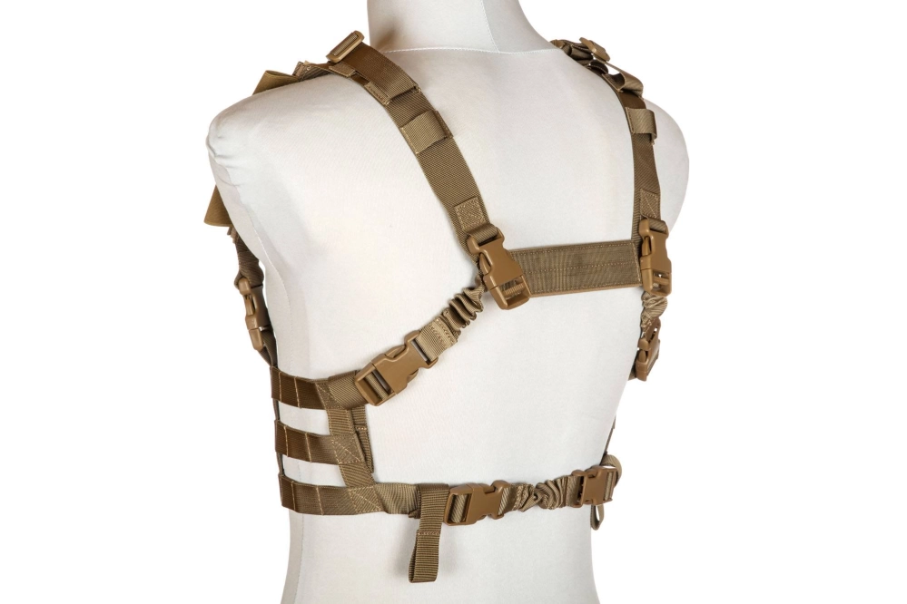 Chaleco táctico Cotherium con arnés pectoral - coyote brown