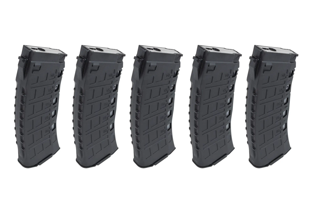 Magazynek Mid-Cap 130/ 30 kulek Arcturus EMM AK12 Variable-Cap do replik AK Czarny (5 pack)