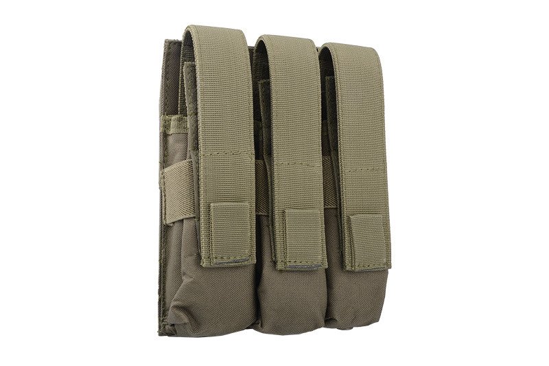 Pouch triple para cargadores de munición tipo MP5 - verde oliva