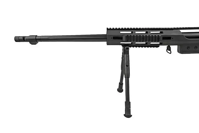 Fusil de airsoft rifle de francotirador MB4411D - con mira y bípode - negro