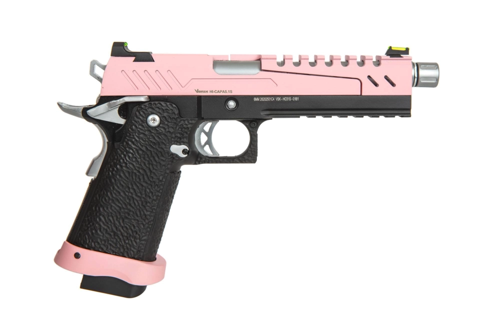 Hi-Capa 5.1 Split Side Pistol Replica - Pink / Black / Chrome