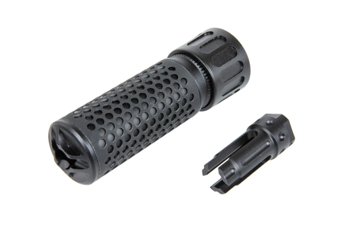 Set replica sound suppressor HY-202 type QD along with the replica flame suppressor M139 QDC Cyma Black