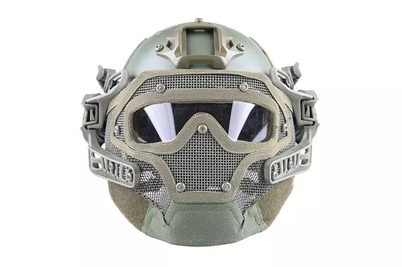 FAST PJ G4 System Helmet Replica with Face Shield - Olive Green
