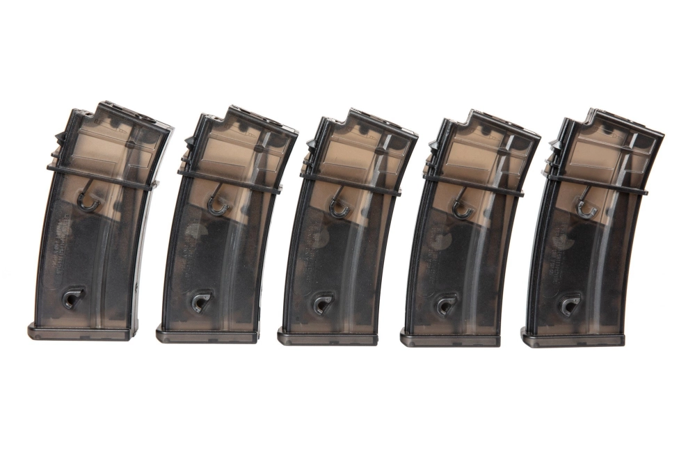 Jeu de 5 magazynn hi-cap pour balles de 300 pour répliques G36