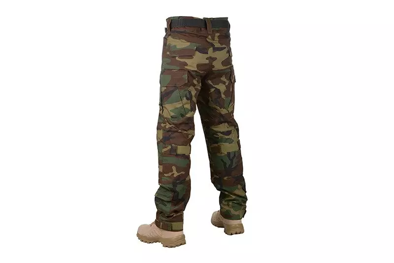 Kalhoty Combat Uniforma s chrániči kolen - woodland