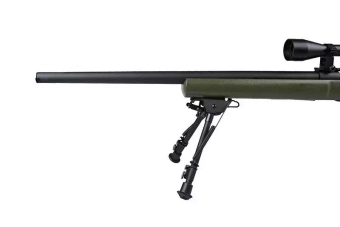 Airsoftová odstřelovací puška SW-04 (s optikou a dvojnožkou) - olivově zelená