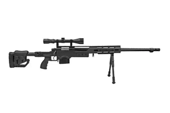 Fusil de airsoft rifle de francotirador MB4411D - con mira y bípode - negro