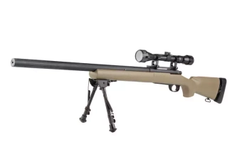 Réplique du fusil de précision SW-04J Army avec lunette et bipied (Upgraded) - tan 