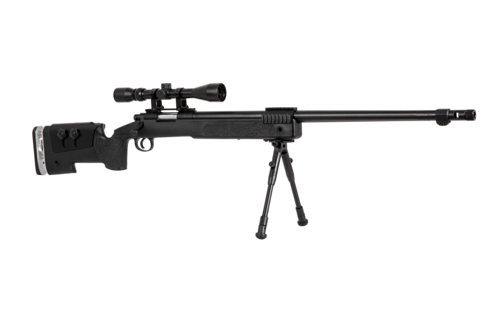 Airsoft pušky odstřelovací puška MB17D - s dalekohledem a dvojnožkou