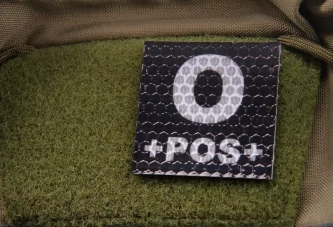 Nášivka IR s krevní skupinou: 0 POS